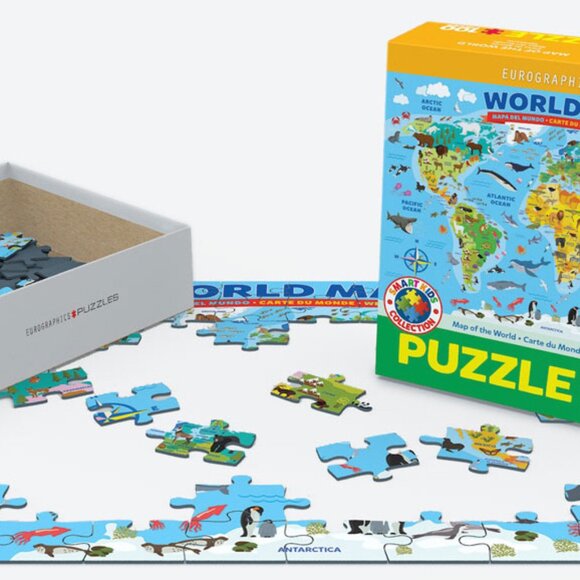 New sealed Eurographics 100pcs Puzzle--World Map-Animal - Picture 2 of 11